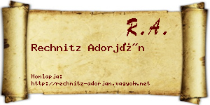 Rechnitz Adorján névjegykártya